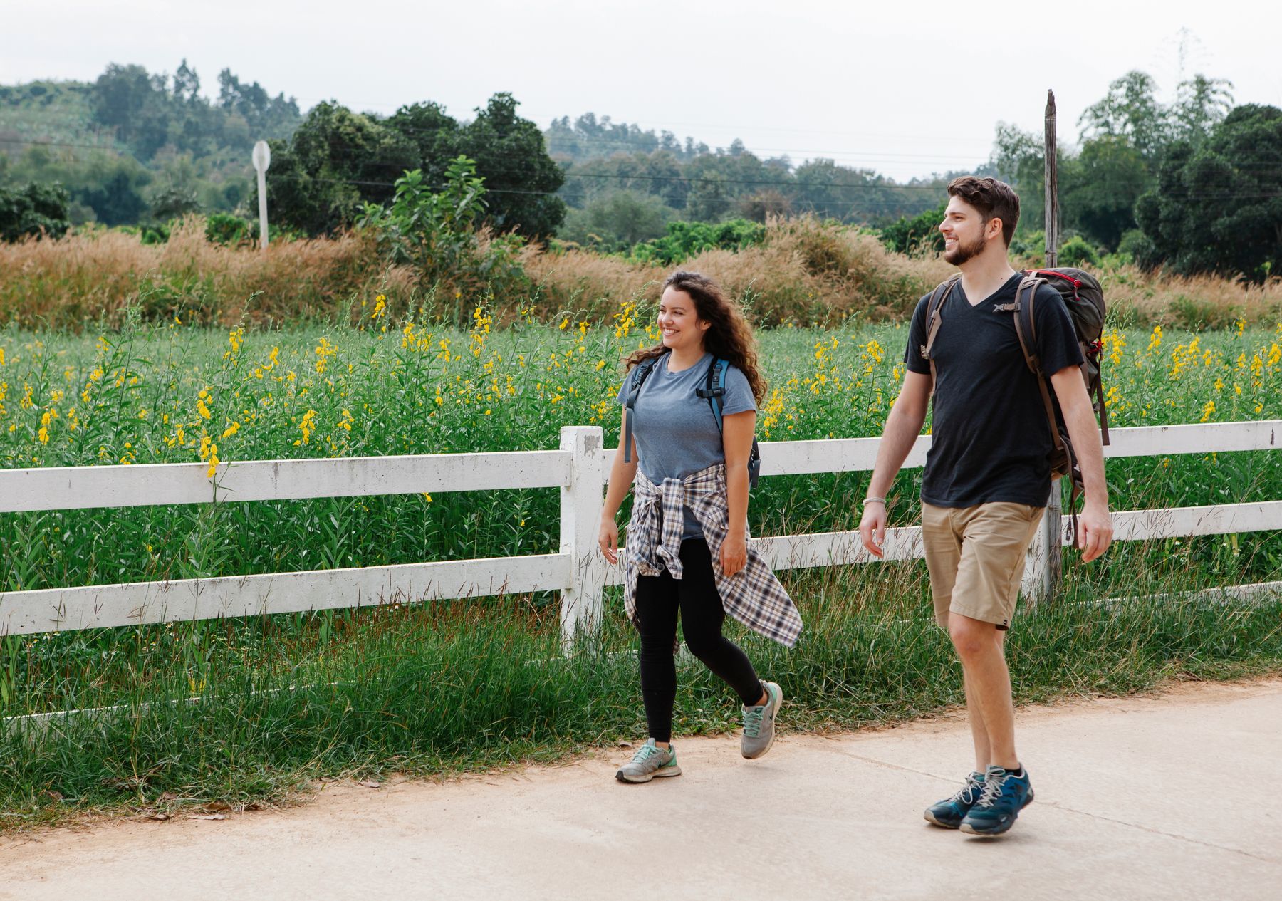 Adults enjoying a walk outdoors